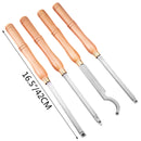 SucceBuy Wood Turning Tools 4PCS 5PCS Wood Chisel Beech Wood Handle Carbide Cutter with Wrench Lathe Carving Cutting V-Grooves