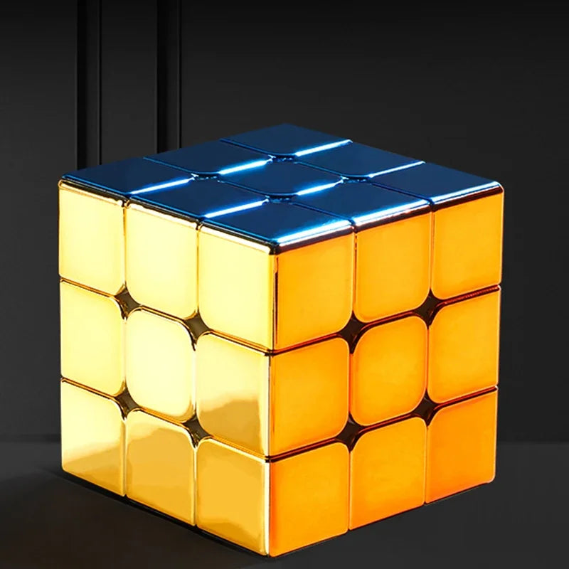 SengSo-Cubo  Magic Magnetic Metal, Golden Cube Toy, Speed Puzzle, M3, 3x3x3，Plating 3x3x3 Magnetic Magic Cube Toys 3x3 Professio