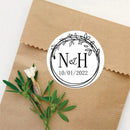 96 Pcs Personalized Round Circle Label Stickers Custom Name Date Thank You Stickers for Bridal Shower Party Favors