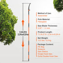 SucceBuy Manual Pole Saw Extendable Tree Pruner Sharp Steel Blade for Branches Trimming with Lightweight Aluminum Alloy Handle