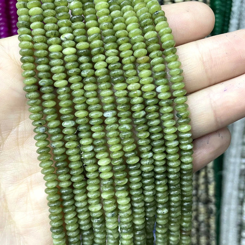 Natural Agates Tiger Eye Chalcedony Jades Stone Round Rondelle Spacer Beads For Jewelry Making Diy Bracelet Accessories 2X4mm