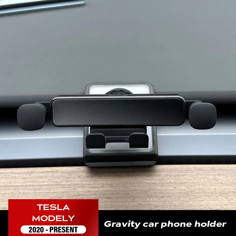 For Tesla Model Y Car Cell Phone Holder Noiseless Gravity Support Mount Bracket Vent Clip Air Outlet Snap-in Stand Soft Base