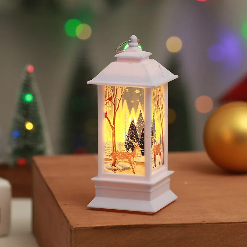 9PCS Christmas Candlestick Lamps Christmas Desktop Decorations Table Lamps Night Lights  Santa Claus Decoration