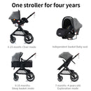 Baby Stroller 3 in 1 Easy Folding Multifunctional Stroller Travel Portable Baby Carriage Safety Seat EU Standard Free Shipping