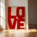 Chic Blue Red Love Canvas Prints Minimalist Valentine's Day Wall Art Poster for Modern Living Room and Home Decor Christmas Gift