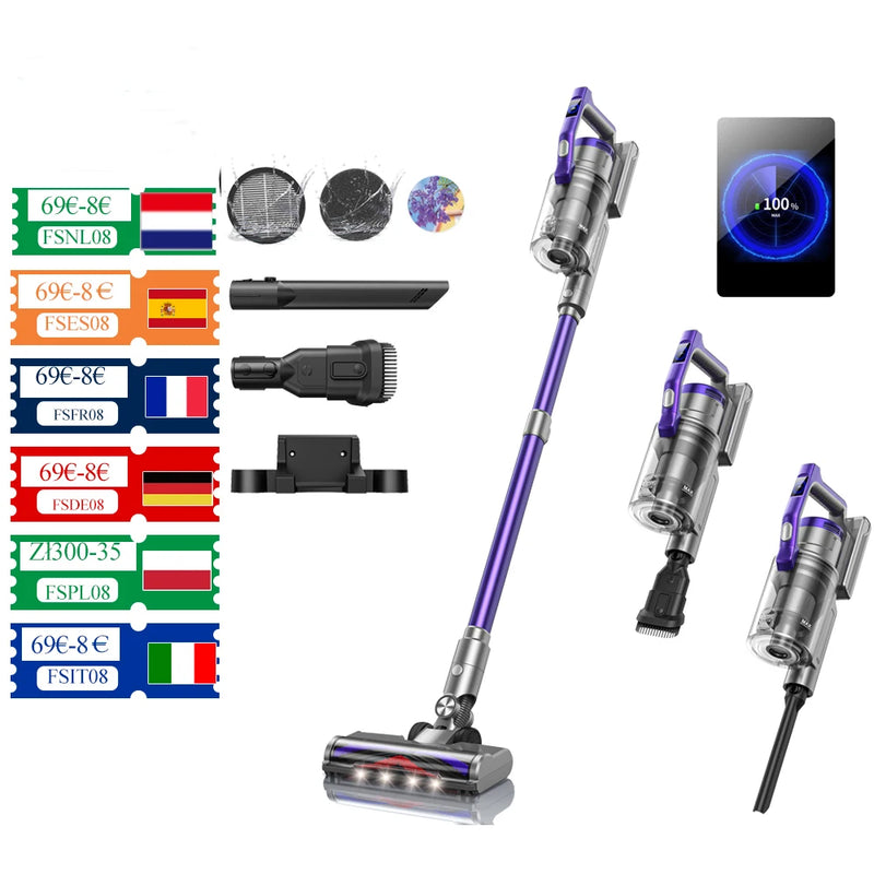 Honiture 450W 38000PA Cordless Vacuum cleaner Removable Battery handhad Wireless for card FET Hair Home Appliance