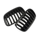 Car Front Hood Grill Kidney Grilles Racing Grill Auto AccessoriesPair For BMW X5 X6 E70 E71 2007-2013 Matte Black Grill CAR