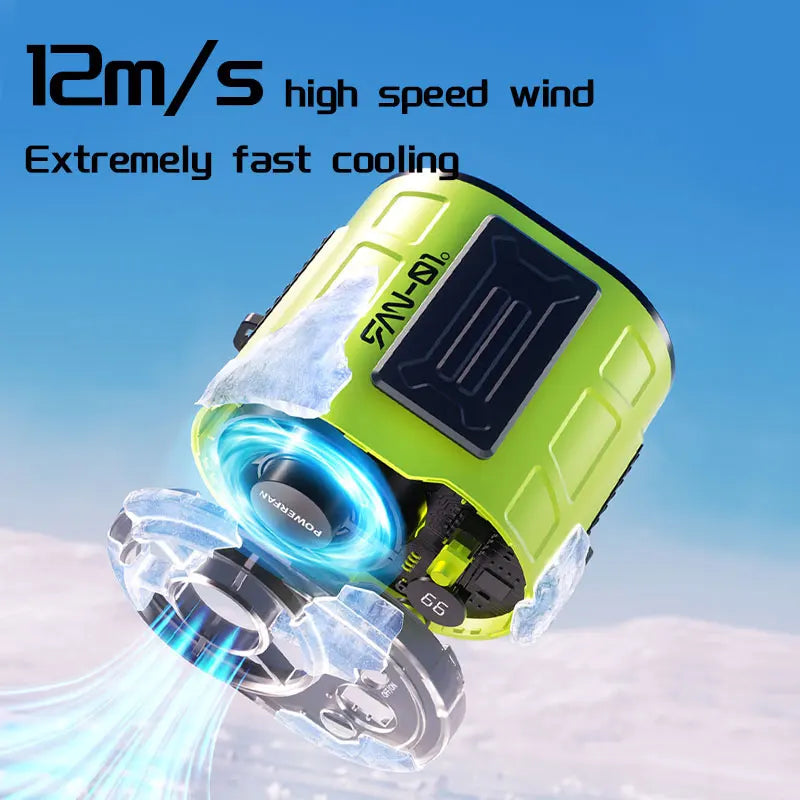 Outdoor Leisure And Work Waist Mounted Cooling Fan, Compact And Portable, With High Wind Power, Long Endurance, And Flashlight