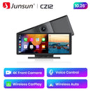 Junsun 10.26 "Wireless CarPlay Android Auto Car Radio 4K Dash Cam Rearview Camera Wifi GPS Navigation Dashboard Video Recorder