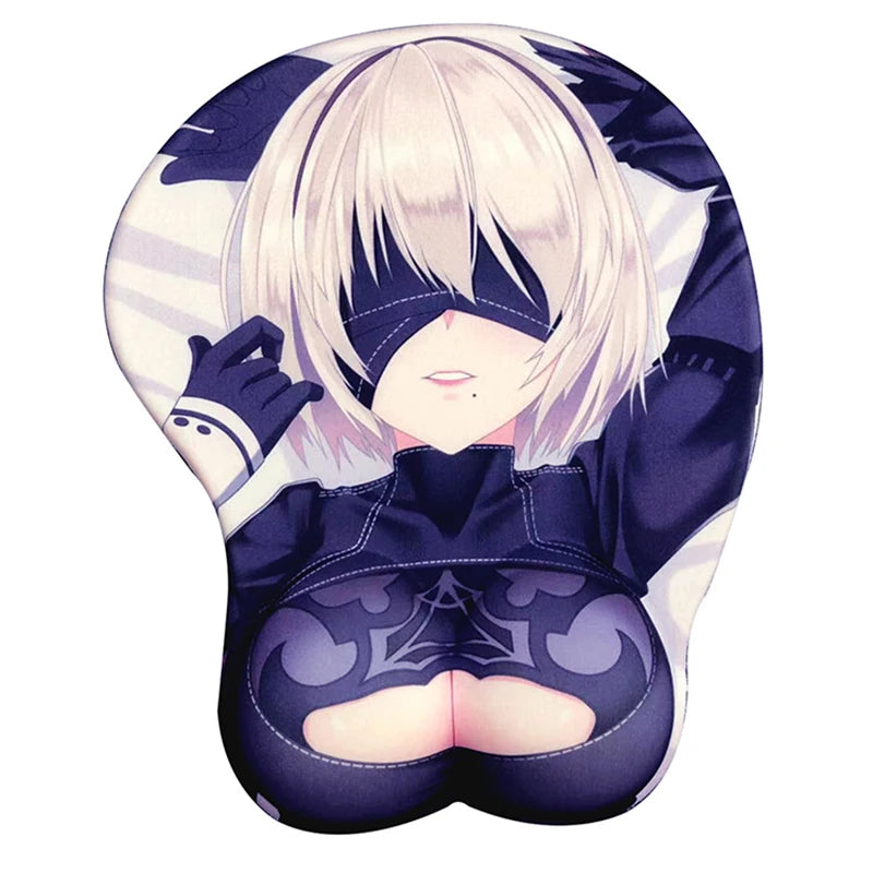 Creative Anime Ergonomic Mouse Pad with Wrist Rest Non-Slip Rubber Pad Under Hand Office on The Table Hand Cushion Wrist Support