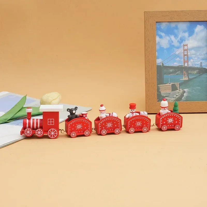 New Wooden/Plastic Train Christmas Ornament Merry Christmas Decoration for Home 2023 Xmas Gifts Noel Natal Navidad New Year 2024