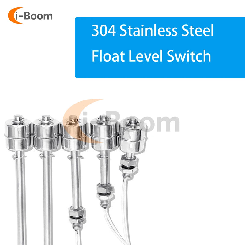 AC/DC 110V 220V 304 Stainless Steel Float Switch Liquid Level Switch Water Level Switch High Sensitivity Sensor Float Valves