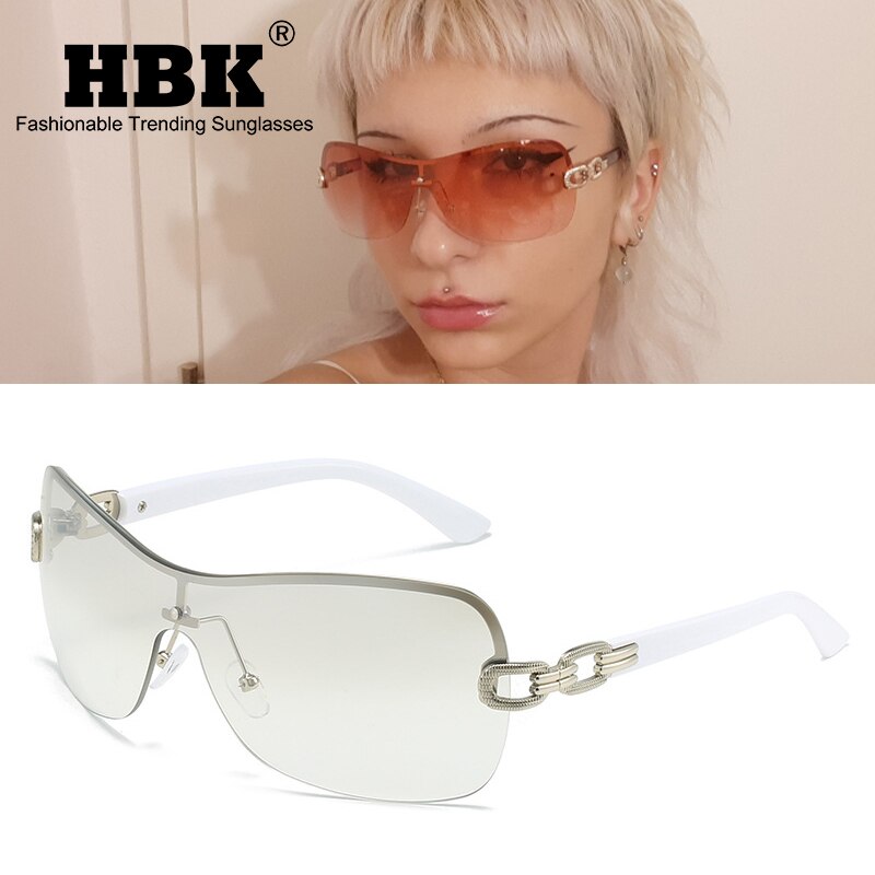 HBK Italy Oversized Gradient Sunglasses Women TOP QUALITY Brand Vintage Lady Summer Style Sunnies Shades Sun Glasses FemaleUV400