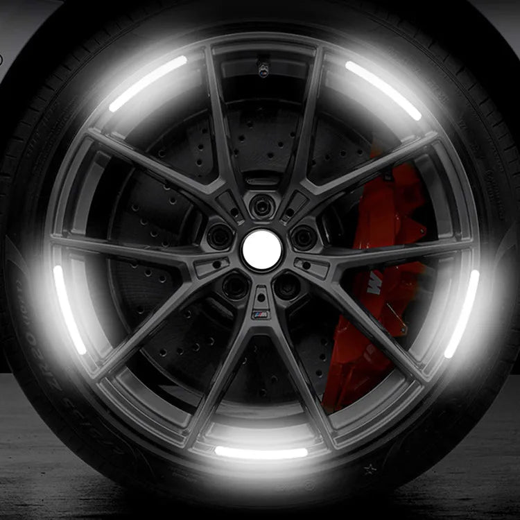 20pcs Reflective Stickers Car Wheel Tire Rims Sticker Tape Decals for Motorcycle Bike Car Night Luminous Universal Sticker