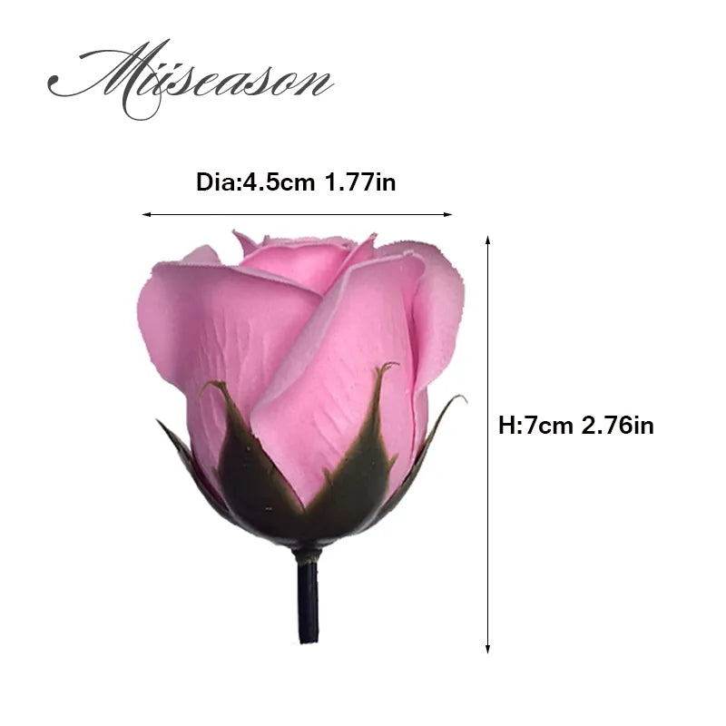 50pcs Diameter 4.5cm Cheap Soap Rose Head beauty Wedding Valentine's Day Gift Wedding Bouquet Home Decoration Hand Flower Art