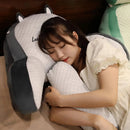 Bed Rest Reading Pillow with Arm Support Cartoon Print Detachable Backrest Support Sofa Couch Pillow Cushion