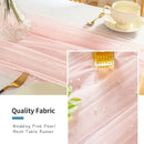 Wedding Pink Pearl Mesh Table Runner 10FT Sheer Voile Dining Table Decoration For Romantic Wedding Engagement Anniversary Party