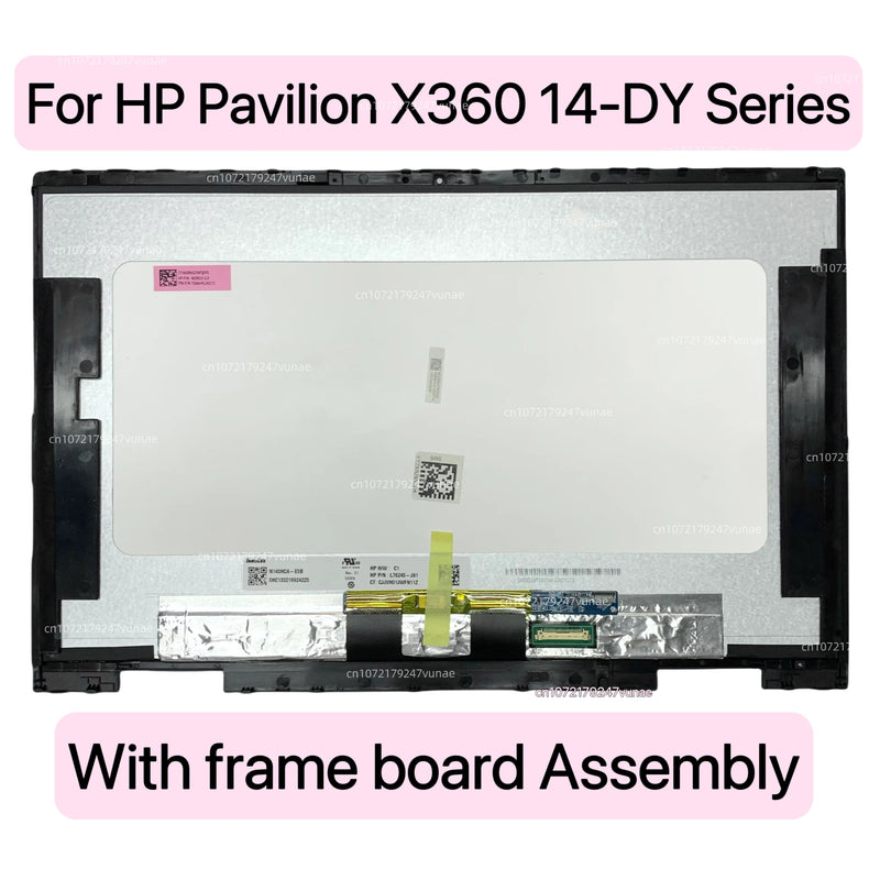 For HP Pavilion X360 Convertible 14-DY 14 DY 14M-DY Display Touch Screen Digitizer Assembly Frame FHD Replacement LCD 30PINS