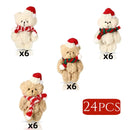 8-32pcs Christmas Mini Teddy Bears Bulk Xmas Bear Plush Dolls Tiny Soft Bear Dolls Party Favors for Christmas Tree Decorations