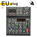 Lomeho 4 Channels Sound Mixer 48V 99 Digital Effect Portable Audio Table Bluetooth USB PC Record Mixing Console Church AM-AX3