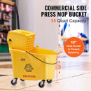 VEVOR Mop Bucket with Wringer Commercial Mop Bucket with Side Press Wringer for Professional Industrial Business Floor Cleaning