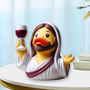 Unique Resin Duck Sculpture Halloween Creative and Playful Decorative Jesus Art for Home, Office, Collectibles