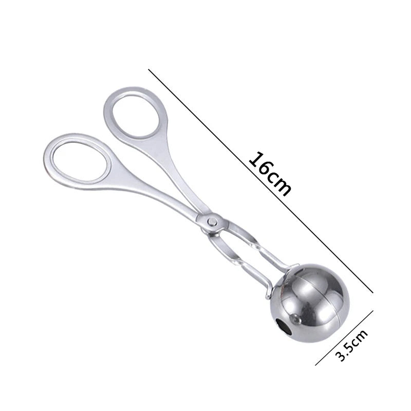 Stainless Steel Meatball Clamp Pill Round Rice Ball Maker Clip Tongs with Grip Pork Beef Meat Kitchen Cooking Tools DIY Gadget