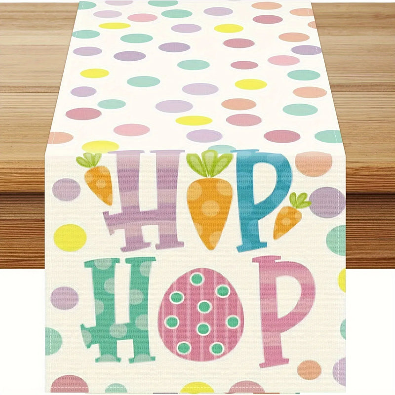 2025 Easter Rabbit Table Runner Linen Bunny Dining Table Cloth Placemat Spring Holiday Happy Easter Decoration For Home Kitchen