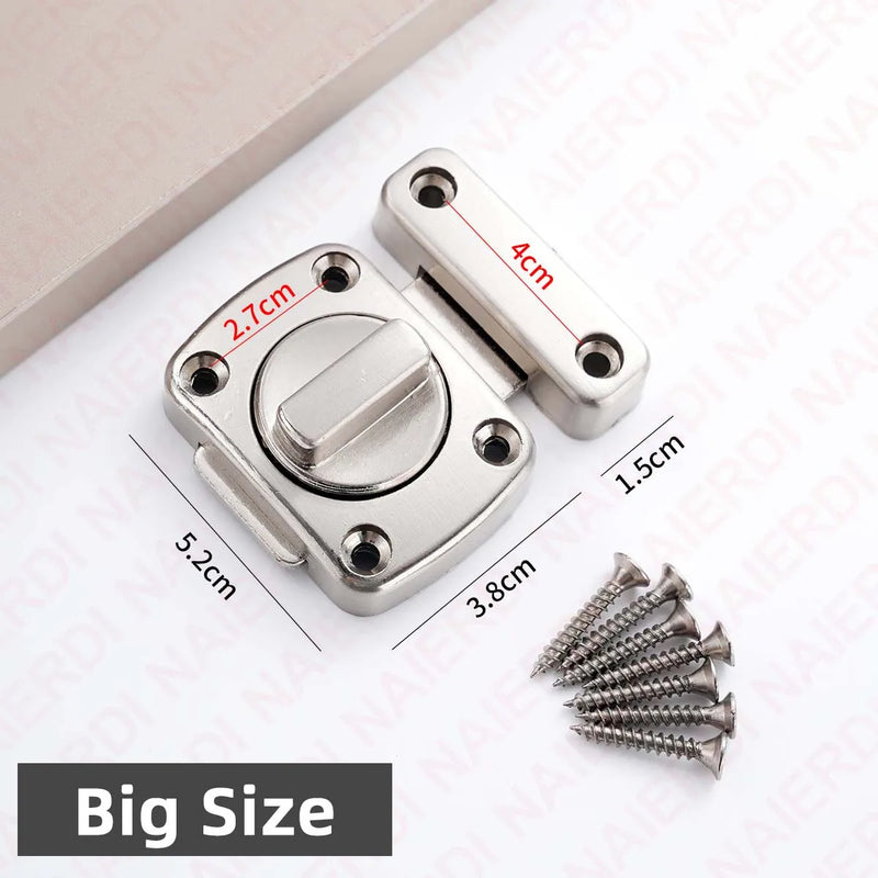 NAIERDI Security Double Sided Cabinet Locks Keyless Rotating Door Lock Gate Latch Anti-theft Rotate Bolt Latches Cabinet Closet