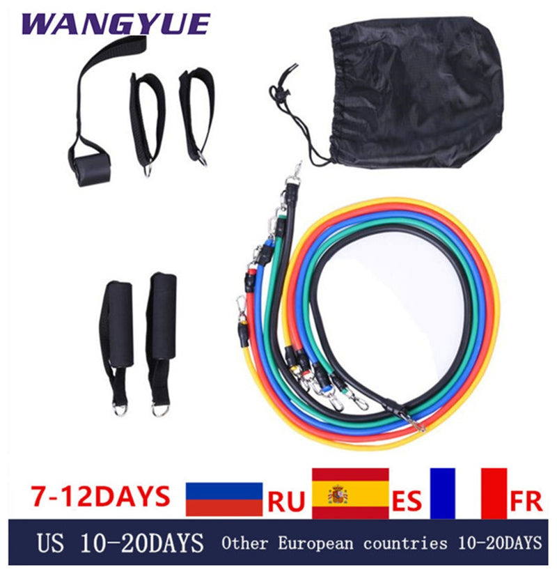 17 Pcs Latex Resistance Bands Crossfit Training Exercise Yoga Tubes gym Pull Rope Rubber Expander Elastic Bands Fitness Bag