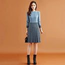 Medium Long Sweater Dress Women's Clothes Spring And Autumn 2024 New Style Winter Temperament Bottom Knitted Dress Match Coat