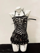 Rivets Tank Tops sexy top y2k clothes y2k crop top gothic clothes Gothic Tank Tops Punk  Tops y2k fashion Skull top vintage Tops