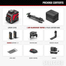 YEVOLT YVGLL4XS12 Series Green Laser Level 3-Plane 12-Line Self-leveling 360 3D Horizontal & Vertical 3.6V 3Ah Power Tools