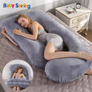 Pregnancy Pillow Maternity Sleeping Support Pillows J Shaped Pregnant Cushion 100% Cotton Women Breastfeeding Side Sleep Nursing