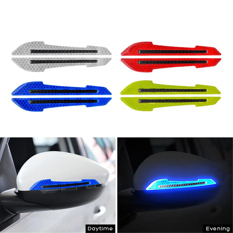 2PCS Car Reflective Sticker Car-styling Rearview Mirror Sticker Safety Warning Reflective Sticker Car Strip Stickers Exterior