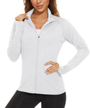 TACVASEN Full Zip UPF 50+ Sun Protection Summer Jackets Womens Long Sleeve Shirts Casual Jackets W/ Zipper Pockets Tops Outdoor