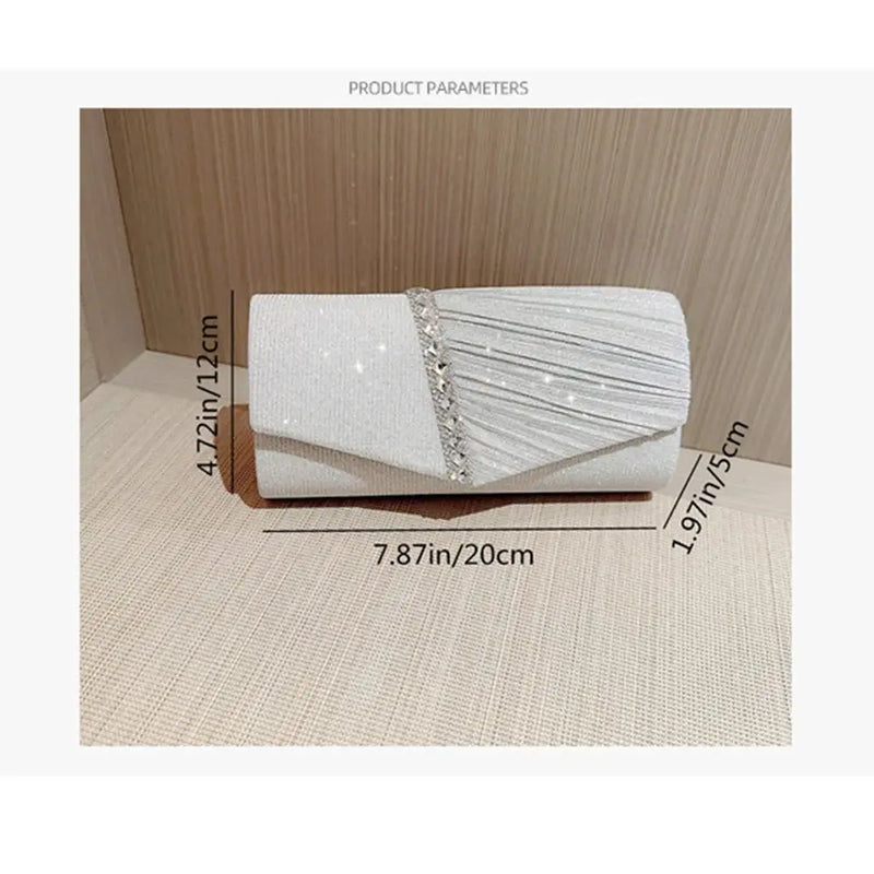 Fashion Ladies Luxury Sequins Clutches Evening Bags Glitter Banquet Handbags Women Chain Shoulder Bag Dinner Bag Wedding Party