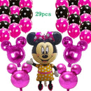29Pcs Giant Minnie Mickey Mouse Head Foil Balloons Black Red Latex Balloon Kids Birthday Party Decorations Classic Toys Gift