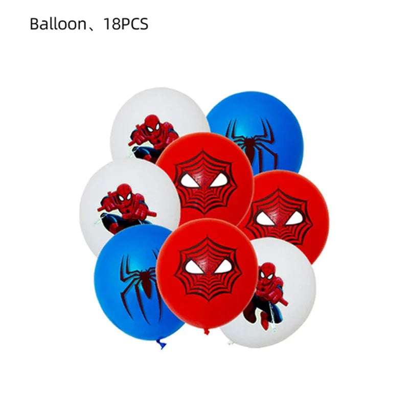 Spiderman Party Supplies Include Paper Cups Plates Balloons Tablecloth Cake Toppers for Kids Birthday Party Decor Baby Shower