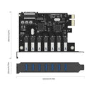 ORICO SuperSpeed 2/5/7 Port USB 3.0 PCI-E Express Card with A 15pin SATA Power Connector PCIE Adapt  for Windows 8/10/Linux