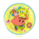 Cartoon Yellow Sponge-Bob Theme Party Supplies Disposable Tableware Plate Cup Tablecloths Balloons For Kids Birthday Baby Shower