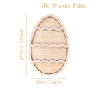 Wooden Easter Double Wavy Egg Rabbit Tray Happy Easter Party Decorations For Home 2025 Kids Favors Egg Bunny Pallet Snack Holder