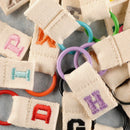 1Pc Aesthetic Initial Embroidery Alphabet Keychains Fabric DIY 26 Letters Unique Keyring Charms For Pouch Bags Accessories Gift