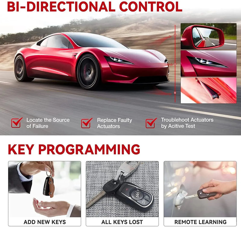 ANCEL DS700 OBD2 Diagnostic Tools Professional Full System Bi-Directional Control AF Adjust DPF Injector TPMS Automotive Scanner