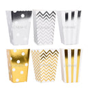 6/12/18 Pcs Mixed Pink Stripe Wave Dot Paper Popcorn Boxes Bag Birthday Pop Corn Candy Sanck Favor Bags Movie Party Tableware