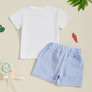 Summer Easter Kids Baby Boy Outfits Short Sleeve Embroidery T-Shirt + Shorts Set Fall Clothes Set