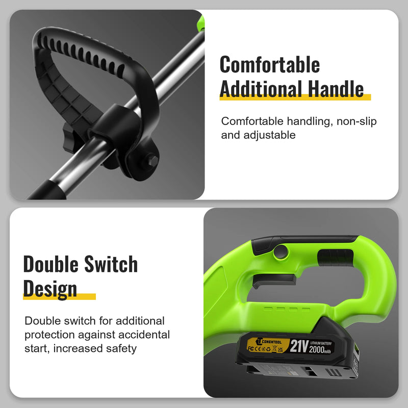 CONENTOOL 4 in 1 Electric Grass Cutter Machine For Garden with 3T Blade and Line Lawn Mower Hedge Trimmer Multifunctional Tools