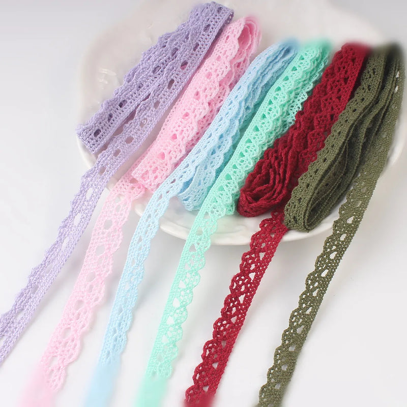 5/10Yards Cotton Embroidered Lace  Ribbon Fabric DIY Handmade Curtuins Trims Wedding Craft Clothes Sewing Accessories Supplies
