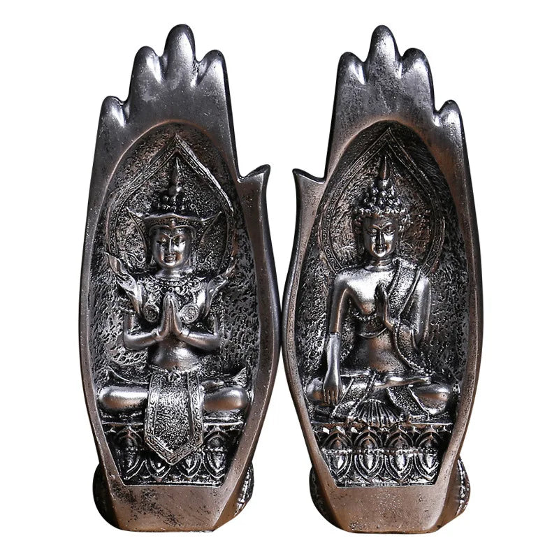 2Pcs Buddha Statue Hands Sculptures Monk Figurine Tathagata India Yoga Fengshui Home Decoration Ornament Accessories