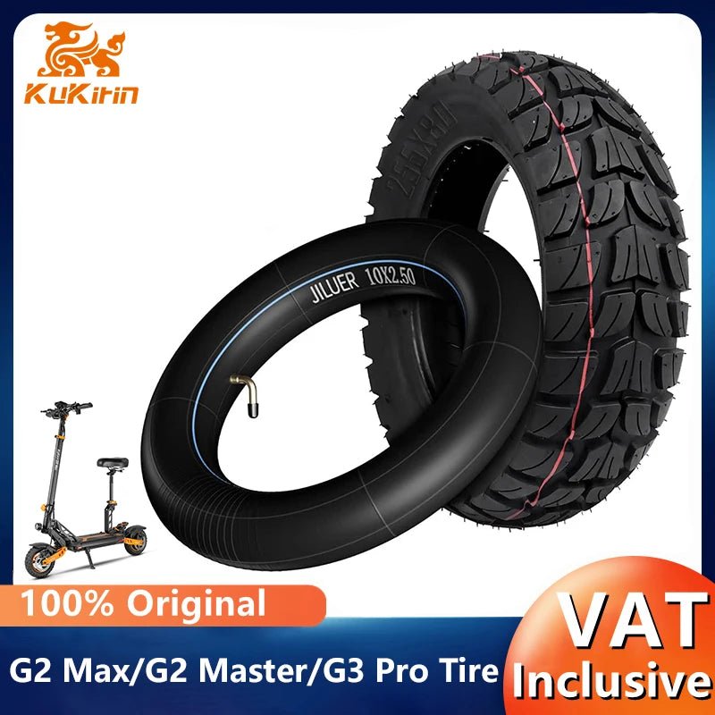 Original Tire for KuKirin G2 Max/G2 Master/G3 Pro Electric Scooter 255x80 Outer Tyre 10×2.5 Inner Tube Kickscooter Accessories